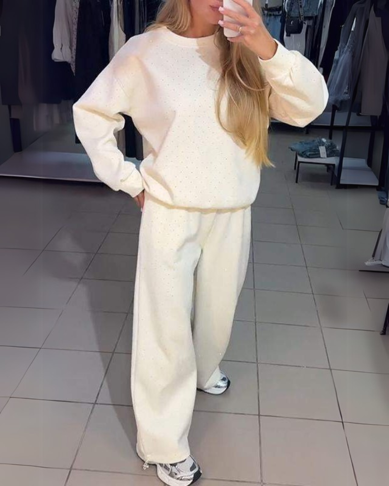 Conjunto Feminino de Moletom Comfy com Brilho