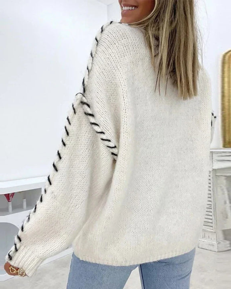 Blusa Feminina de Tricô com Acabamento Artesanal Tatiane