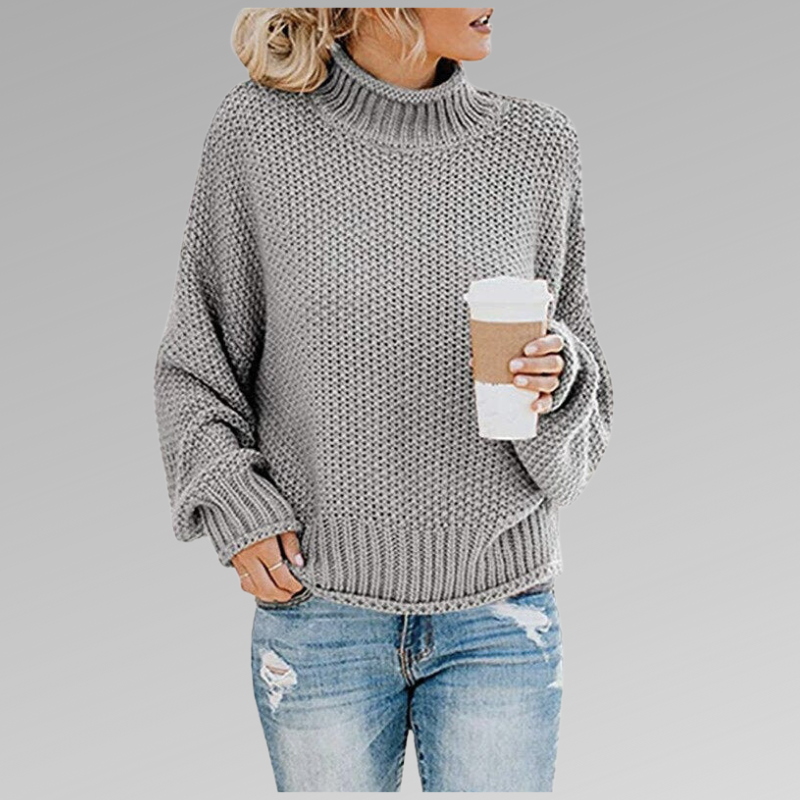 Suéter Feminino Oversized de Inverno em Tricô