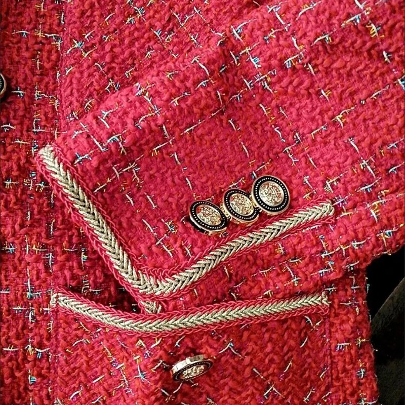 Blazer Feminino Tweed Vermelho ChicSoul