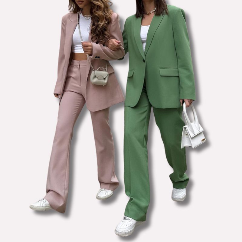 Blazer Oversized e Calça com Strech Desponjados ChicSoul