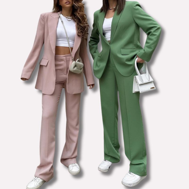Blazer Oversized e Calça com Strech Desponjados ChicSoul