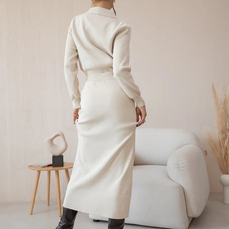 Blazer de Viscose e Saia Longa Vintage ChicSoul