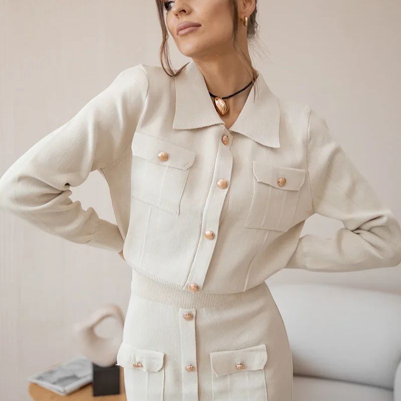 Blazer de Viscose e Saia Longa Vintage ChicSoul