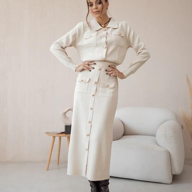 Blazer de Viscose e Saia Longa Vintage ChicSoul