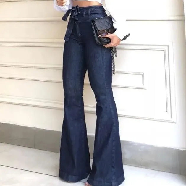 Calça Jeans Flare Cintura Alta com Stretch ChicSoul