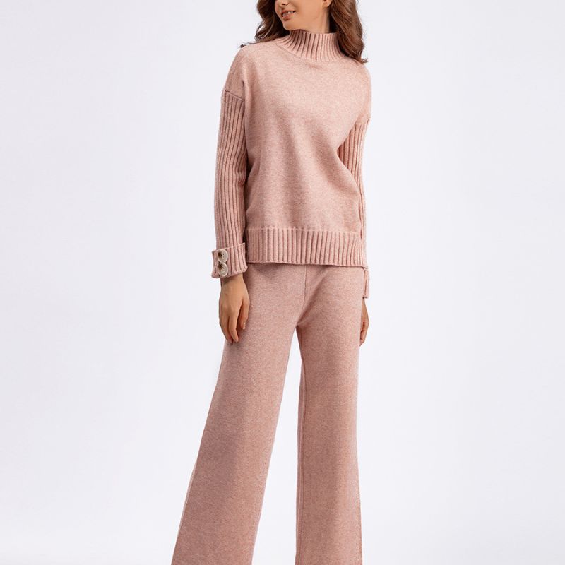 Conjunto Suéter Manga Longa e Calça Cintura de Elástico ChicSoul