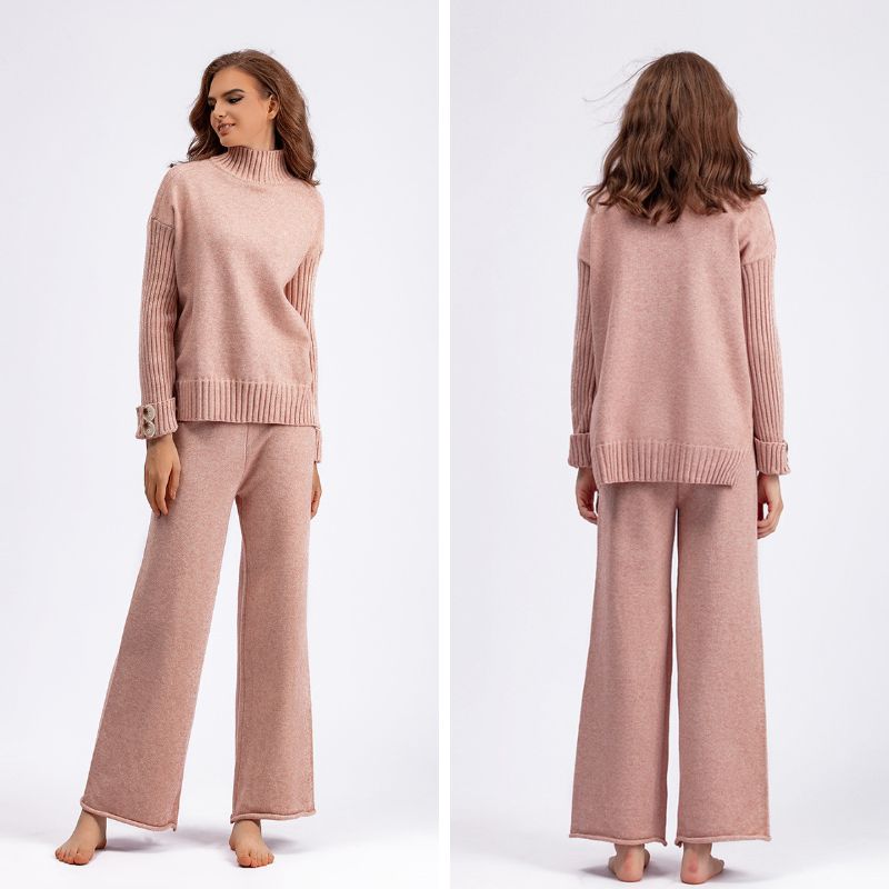 Conjunto Suéter Manga Longa e Calça Cintura de Elástico ChicSoul