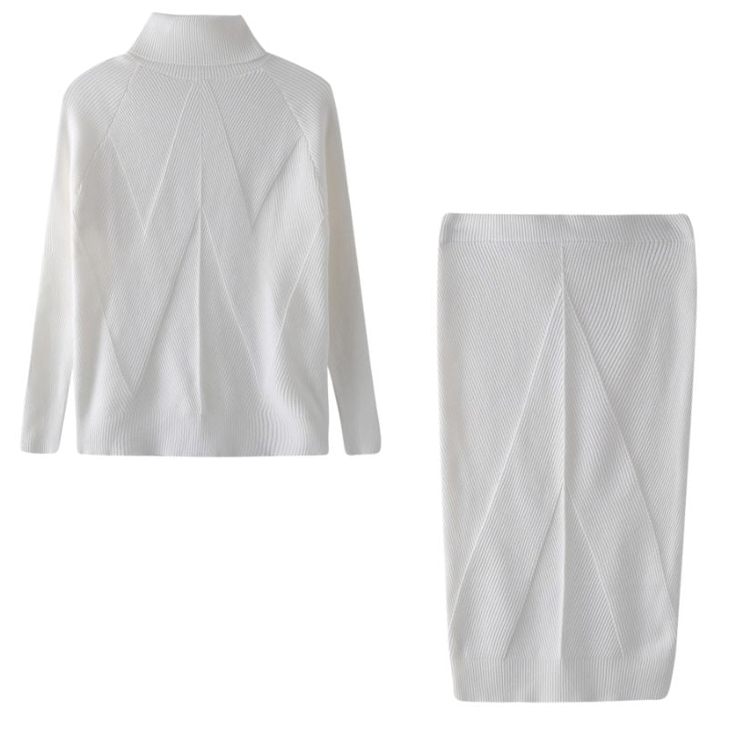 Conjunto de Tricot Manga Longa e Saia Midi ChicSoul