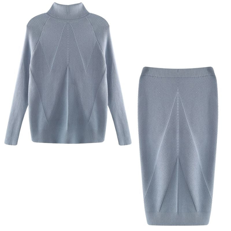 Conjunto de Tricot Manga Longa e Saia Midi ChicSoul