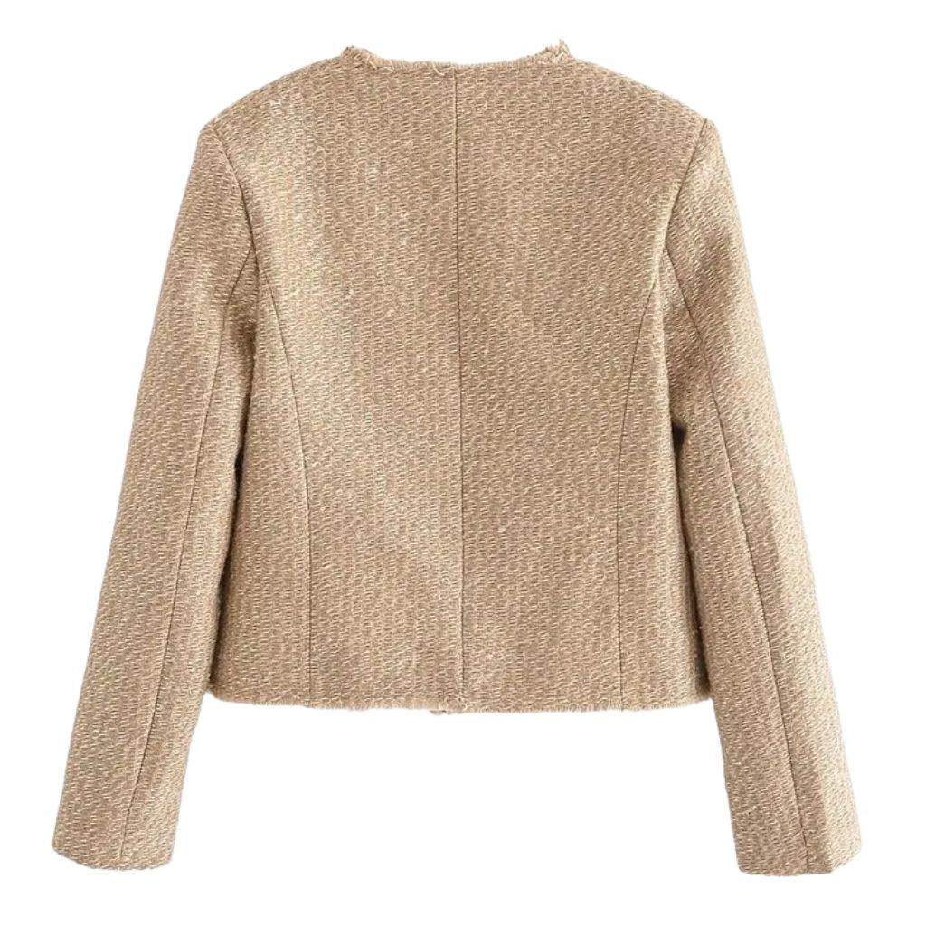 Jaqueta Tweed Caqui ChicSoul