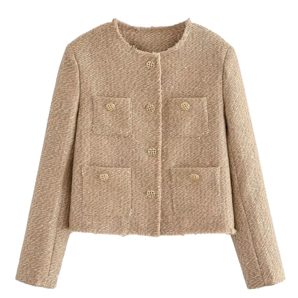Jaqueta Tweed Caqui ChicSoul