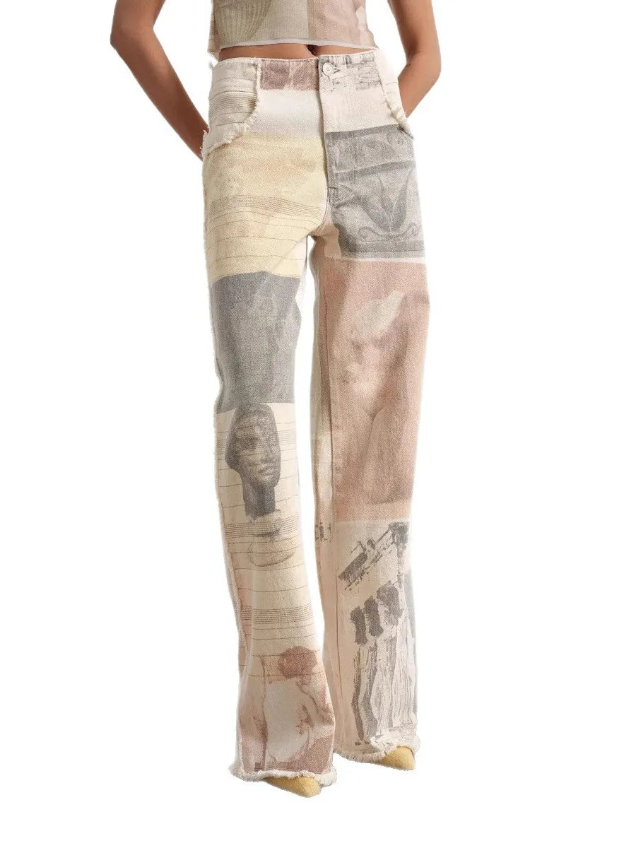 Calça Jeans Wide Leg Retrô Imagens