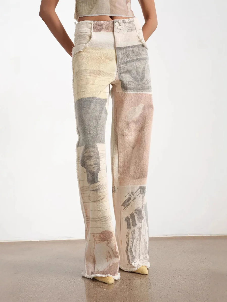 Calça Jeans Wide Leg Retrô Imagens
