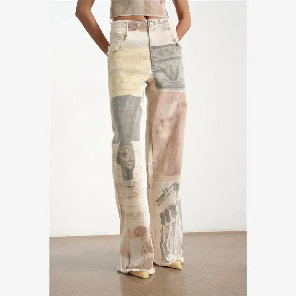 Calça Jeans Wide Leg Retrô Imagens