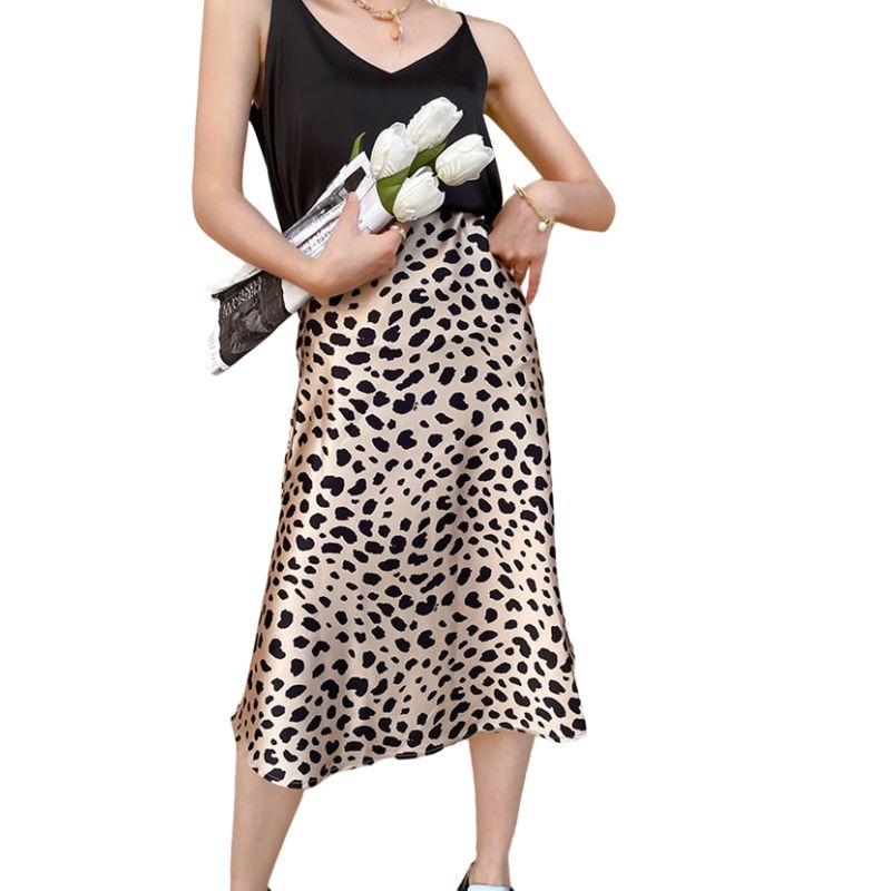 Saia Midi Cetim Leopardo ChicSoul