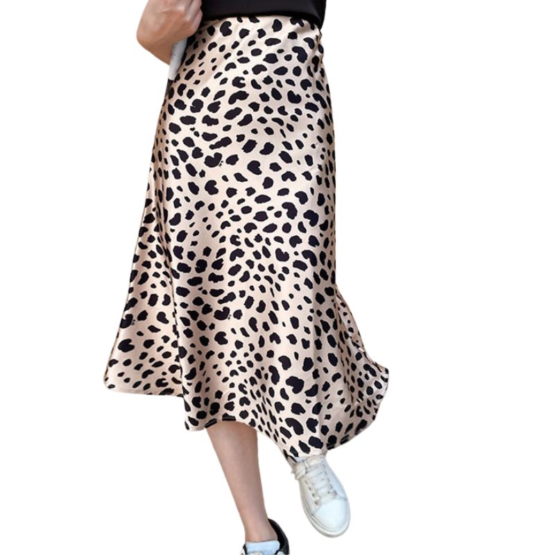 Saia Midi Cetim Leopardo ChicSoul