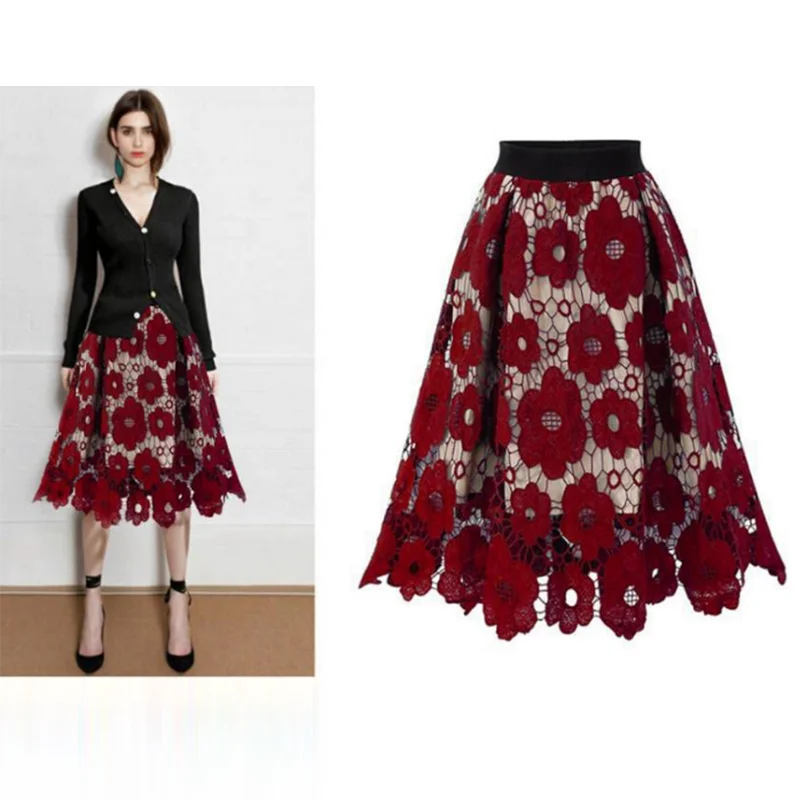 Saia Midi de Renda Boho ChicSoul