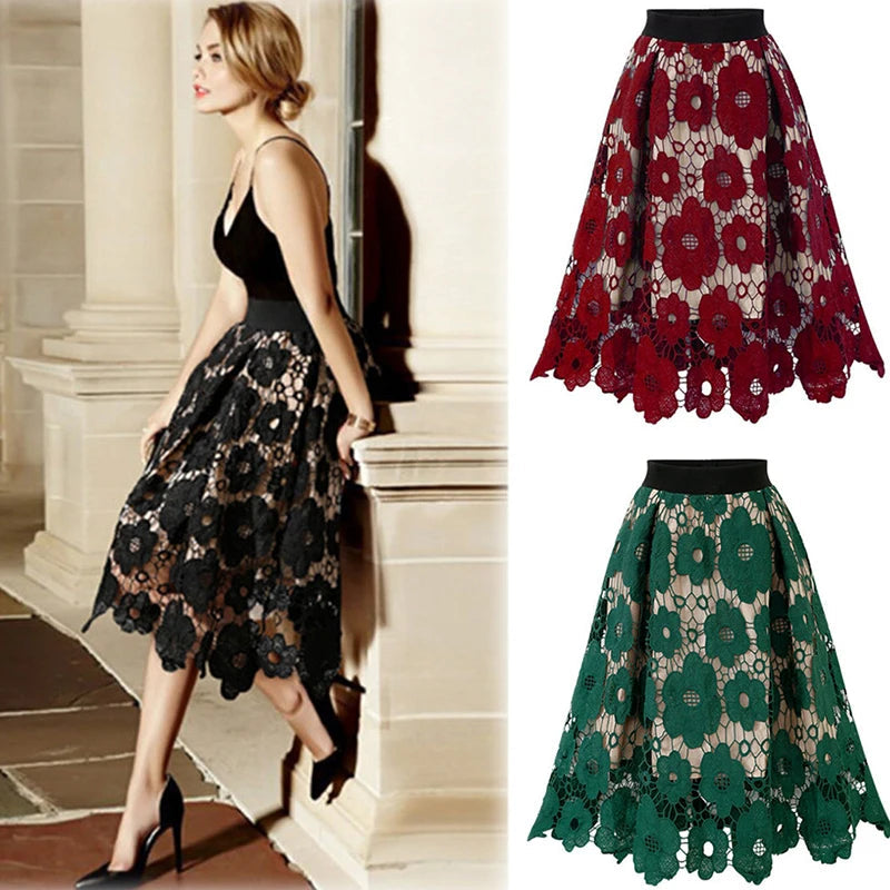Saia Midi de Renda Boho ChicSoul