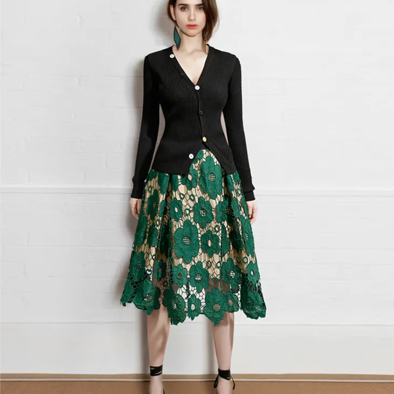 Saia Midi de Renda Boho ChicSoul