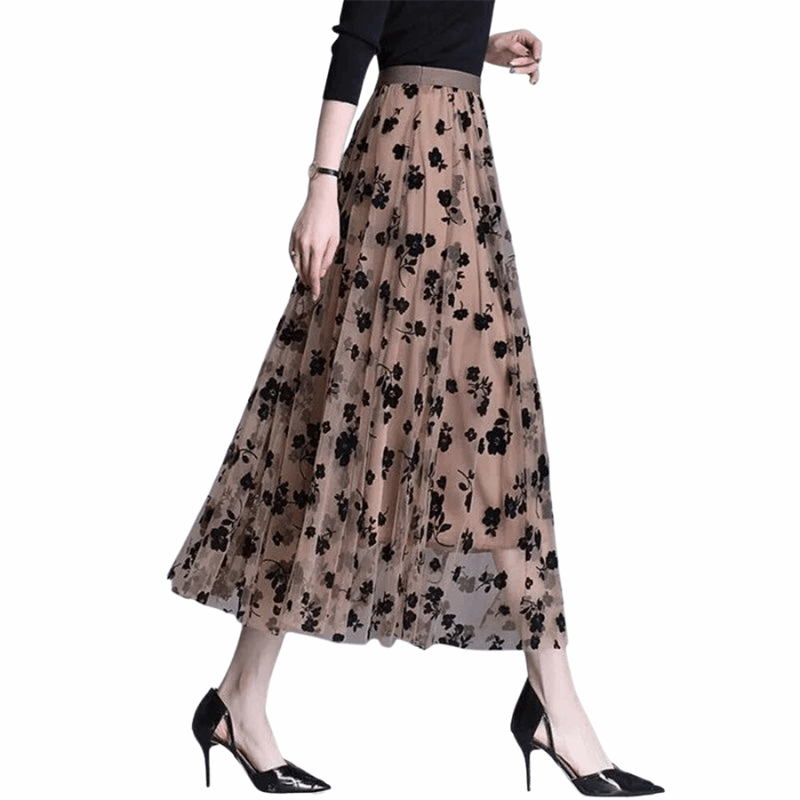 Saia de Tule Floral Midi ChicSoul
