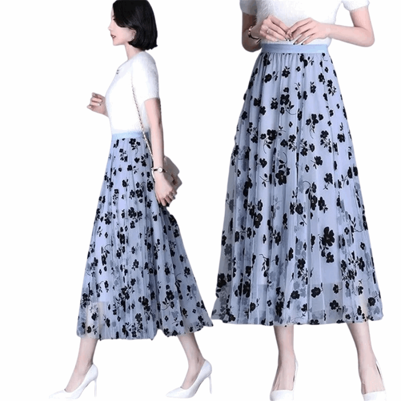 Saia de Tule Floral Midi ChicSoul