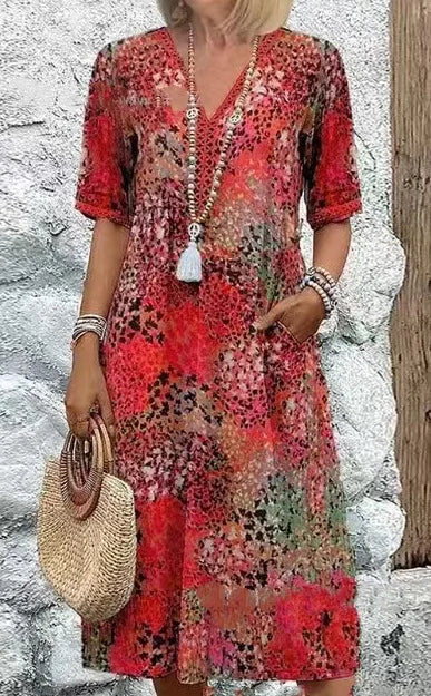 Vestido Boho Floral Confort