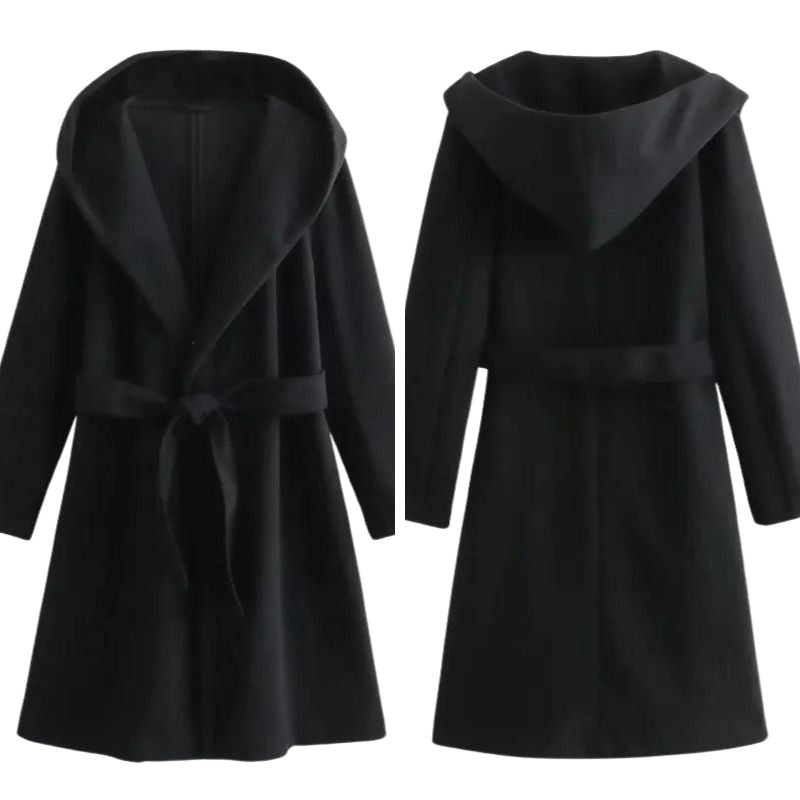 Sobretudo Feminino com Capuz e Cinto ChicSoul