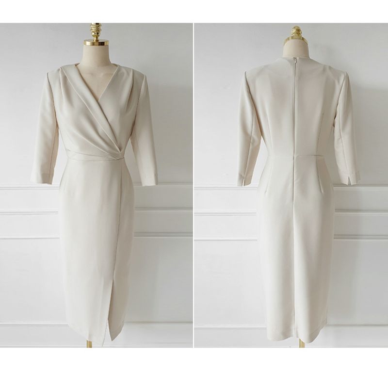 Vestido Lápis Midi Manga 3/4 ChicSoul