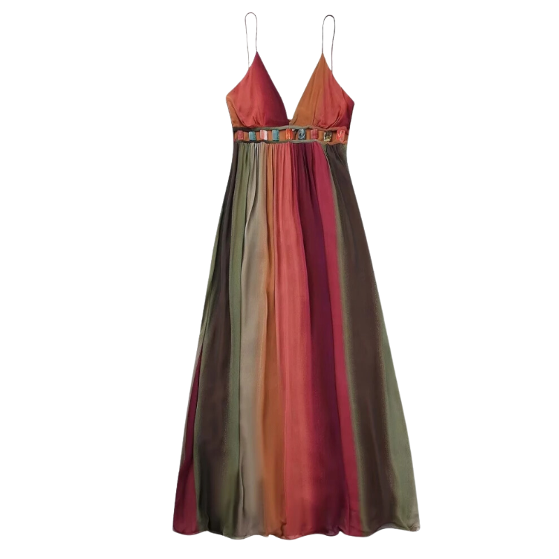 Vestido Longo Colorido Estilo Indiano ChicSoul