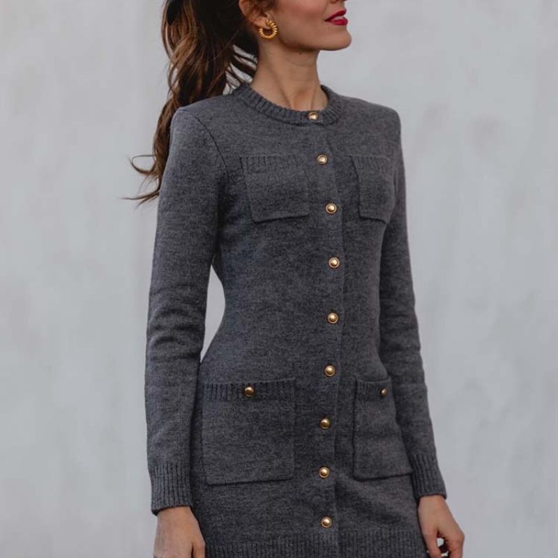 Vestido de Lã Curto Manga Longa ChicSoul