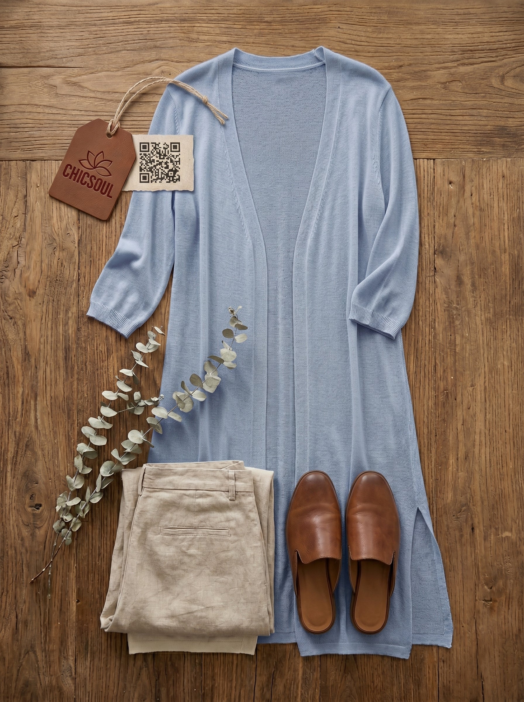Cardigan Longo Feminino Leve