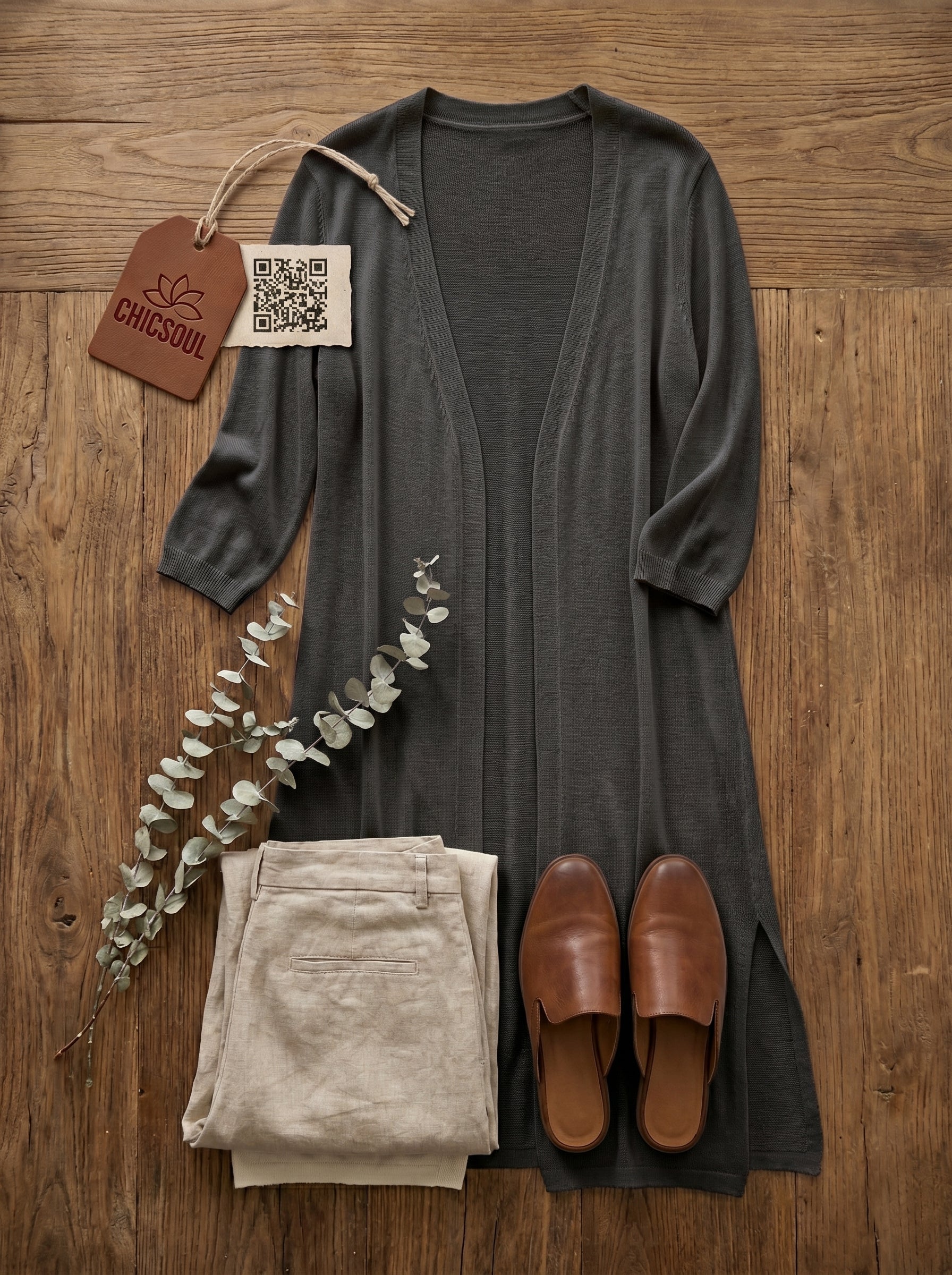 Cardigan Longo Feminino Leve
