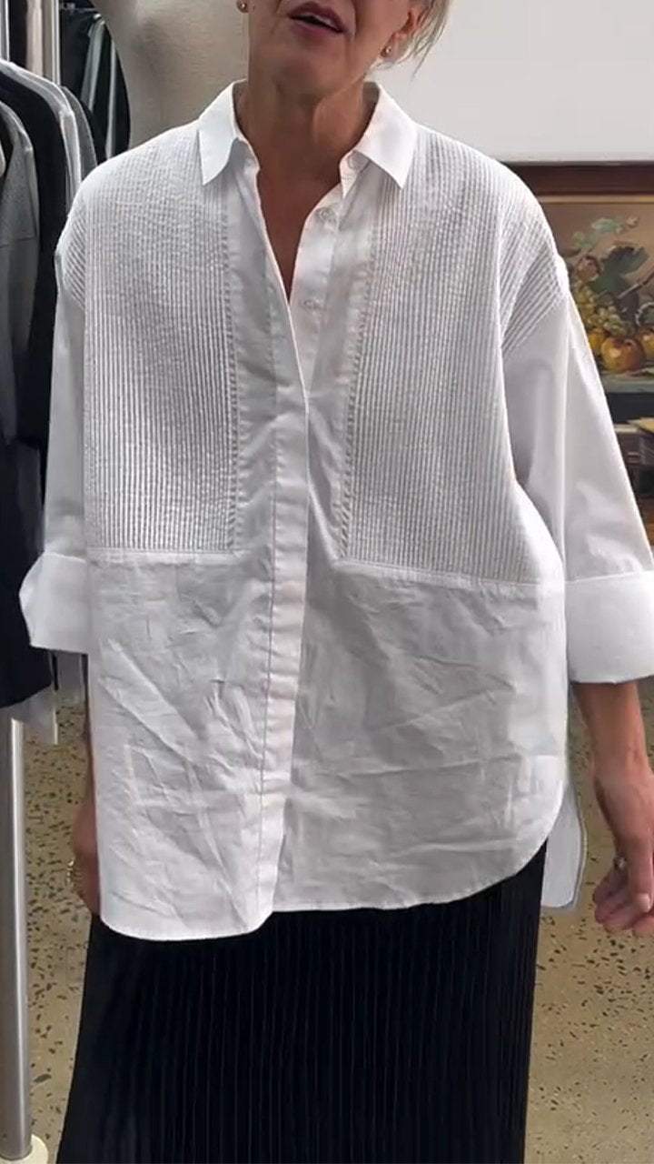 Camisa Feminina Casual de Manga Longa com Lapela ChicSoul - como usar