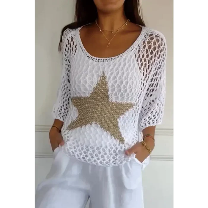 Blusa de Malha com Estrelas