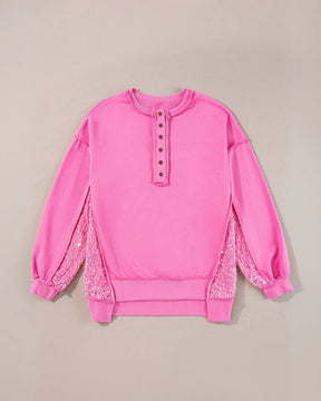 Blusa Oversized Rosa com Paetês Paula