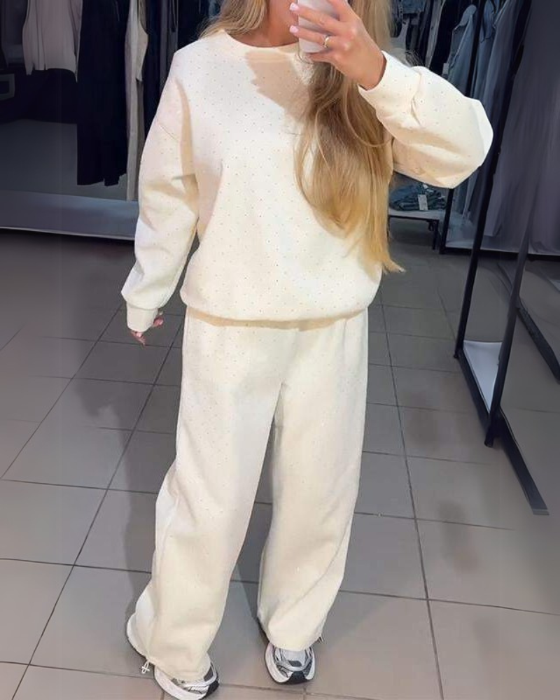 Conjunto Feminino de Moletom Comfy com Brilho
