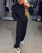 Conjunto Feminino de Moletom Comfy com Brilho