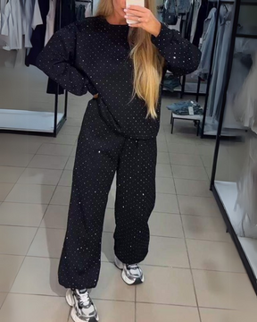 Conjunto Feminino de Moletom Comfy com Brilho