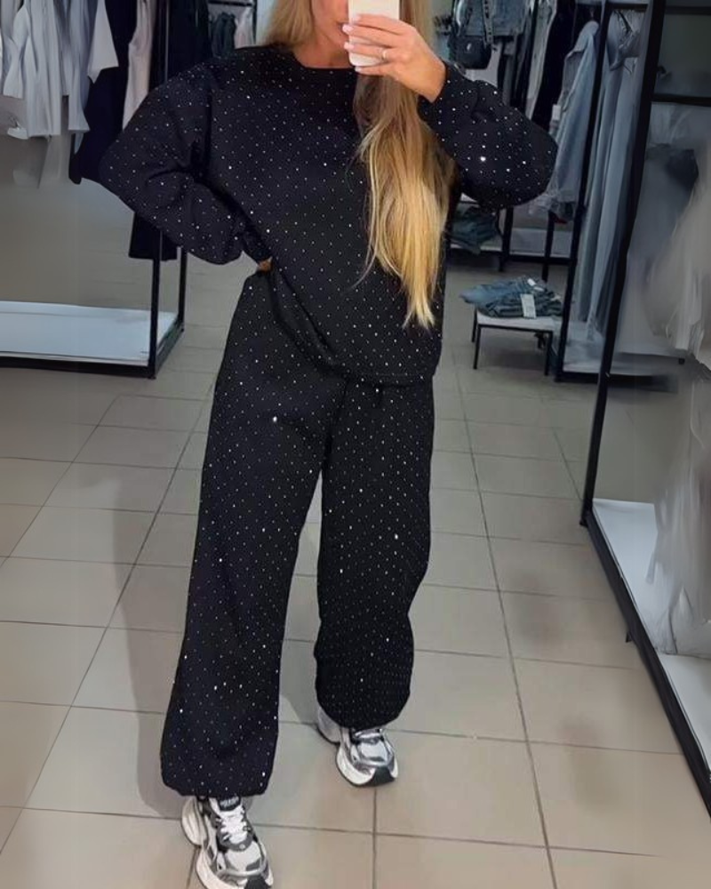 Conjunto Feminino de Moletom Comfy com Brilho