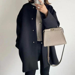 Casaco Feminino Elegante de Inverno com Caimento Solto