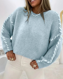 Blusa Feminina de Tricô com Acabamento Artesanal Tatiane