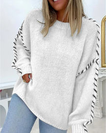Blusa Feminina de Tricô com Acabamento Artesanal Tatiane