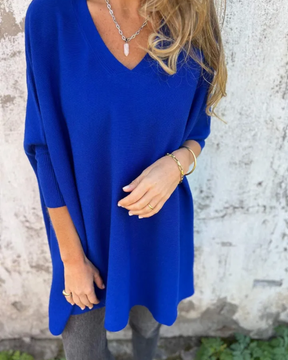 Blusa Feminina Oversized com Decote V em Malha Leve Júlia