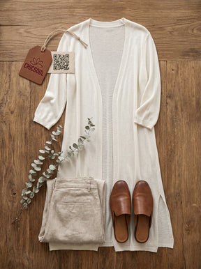 Cardigan Longo Feminino Leve