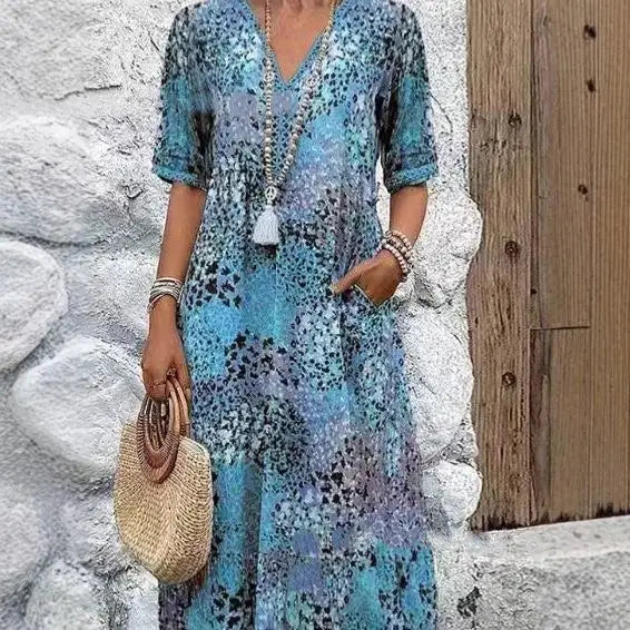 Vestido Boho Floral Confort – Elegância e Liberdade em Cada Movimento