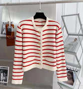 Cardigan Feminino Listrado com Botões