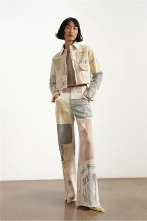 Calça Jeans Wide Leg Retrô Imagens