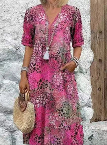 Vestido Boho Floral Confort – Elegância e Liberdade em Cada Movimento