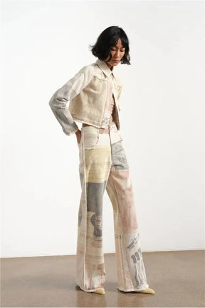 Calça Jeans Wide Leg Retrô Imagens